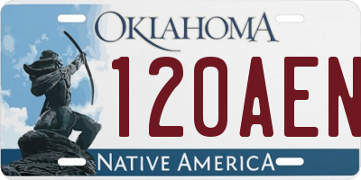 OK license plate 120AEN