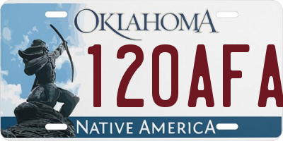 OK license plate 120AFA