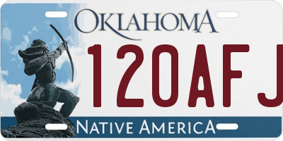 OK license plate 120AFJ