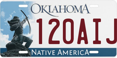 OK license plate 120AIJ