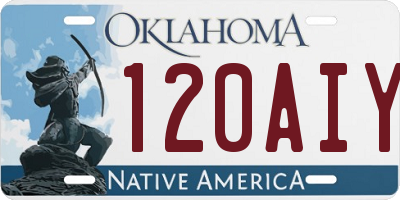 OK license plate 120AIY