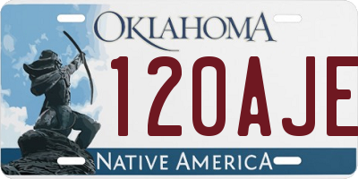 OK license plate 120AJE