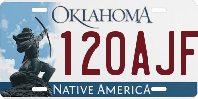 OK license plate 120AJF