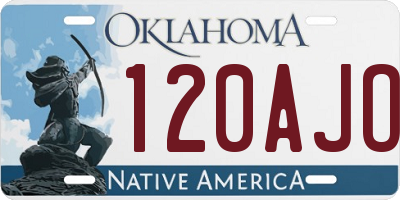 OK license plate 120AJO