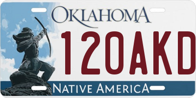 OK license plate 120AKD