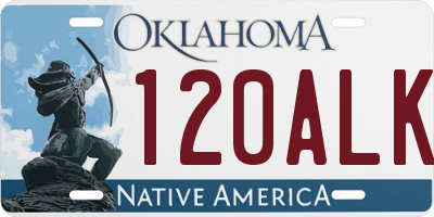 OK license plate 120ALK