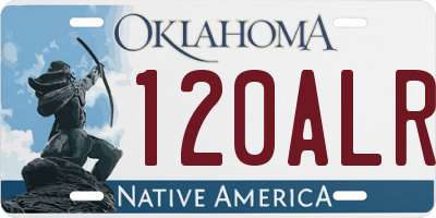 OK license plate 120ALR