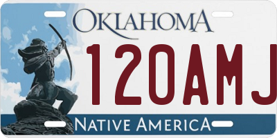 OK license plate 120AMJ