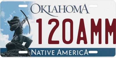 OK license plate 120AMM