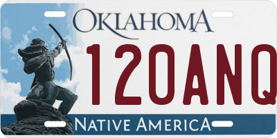 OK license plate 120ANQ