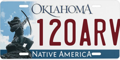 OK license plate 120ARV