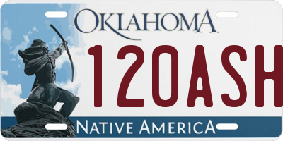 OK license plate 120ASH
