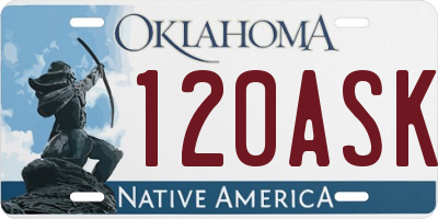 OK license plate 120ASK