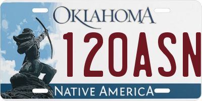 OK license plate 120ASN