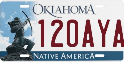 OK license plate 120AYA