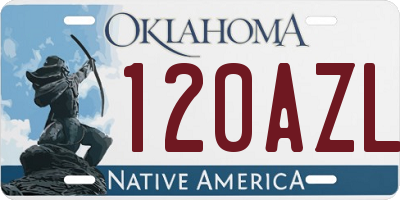 OK license plate 120AZL