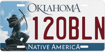 OK license plate 120BLN