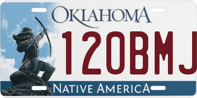 OK license plate 120BMJ