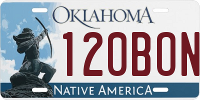 OK license plate 120BON