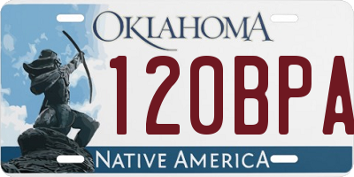OK license plate 120BPA