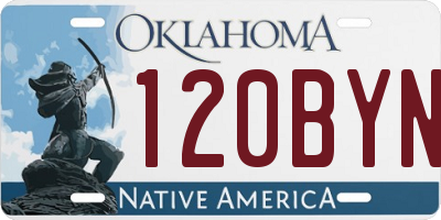 OK license plate 120BYN