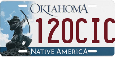 OK license plate 120CIC