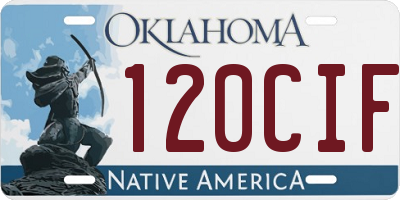 OK license plate 120CIF