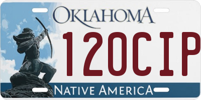 OK license plate 120CIP