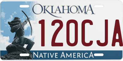 OK license plate 120CJA