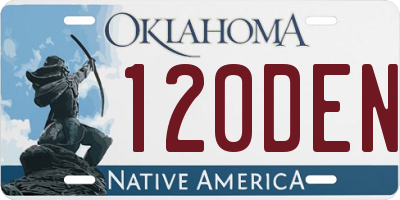 OK license plate 120DEN