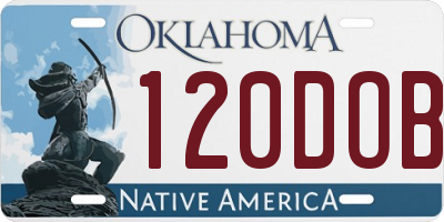 OK license plate 120DOB