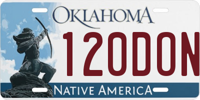 OK license plate 120DON