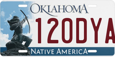 OK license plate 120DYA