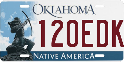 OK license plate 120EDK