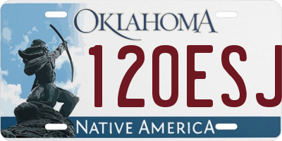 OK license plate 120ESJ
