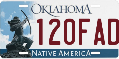 OK license plate 120FAD