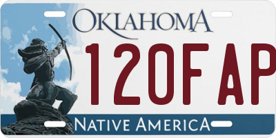 OK license plate 120FAP