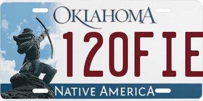 OK license plate 120FIE