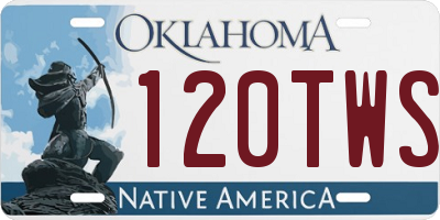 OK license plate 120TWS
