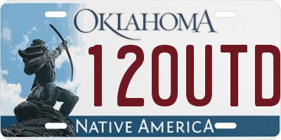 OK license plate 120UTD