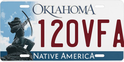 OK license plate 120VFA