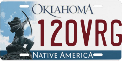 OK license plate 120VRG