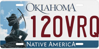 OK license plate 120VRQ