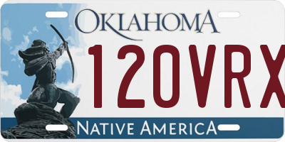OK license plate 120VRX