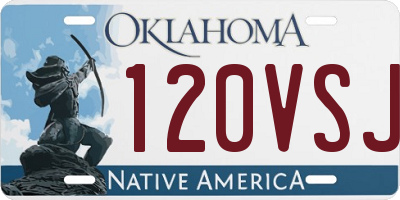 OK license plate 120VSJ