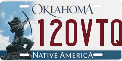 OK license plate 120VTQ