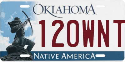 OK license plate 120WNT