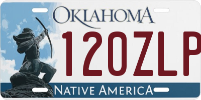 OK license plate 120ZLP