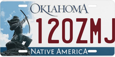 OK license plate 120ZMJ