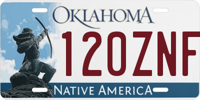 OK license plate 120ZNF